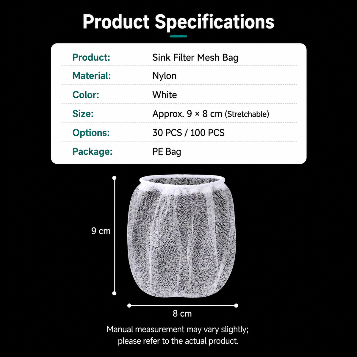 Sink filter mesh product specifications