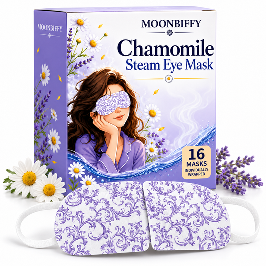 MOONBIFFY Chamomile Steam Eye Mask – 16 Individually Wrapped Masks