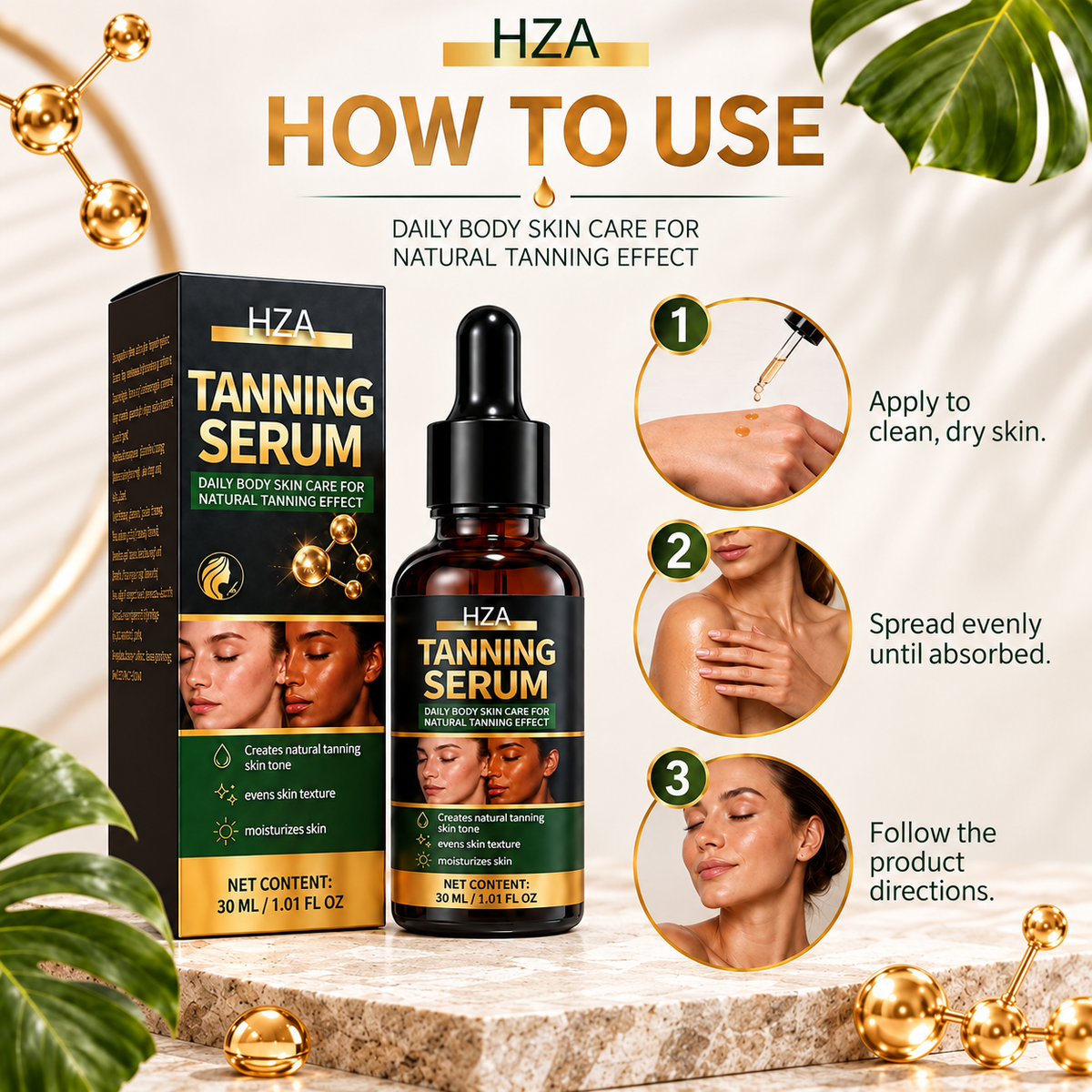HZA Body Tanning Serum – 30 mL