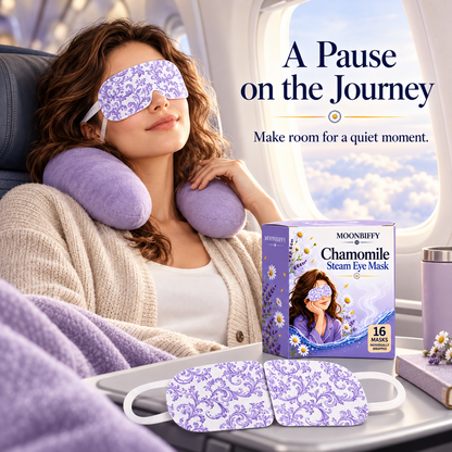 MOONBIFFY Chamomile Steam Eye Mask – 16 Individually Wrapped Masks