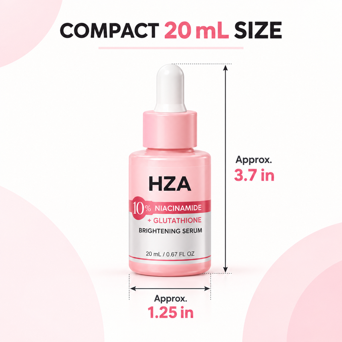 HZA 10% Niacinamide + Glutathione Brightening Serum – 20 mL