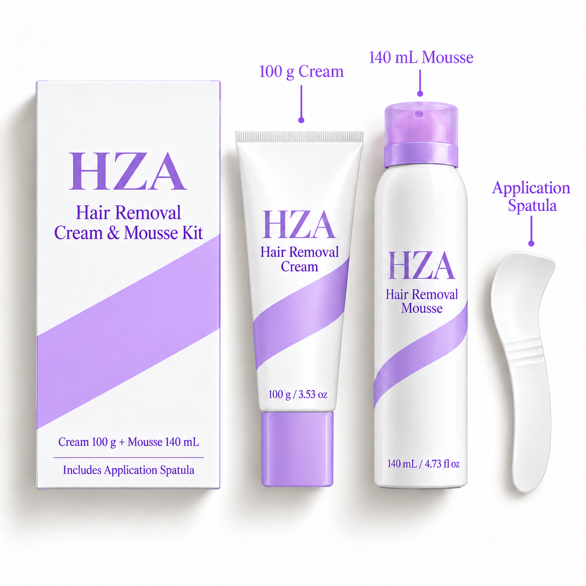 Gentle Body Hair Removal Cream & Mousse Kit