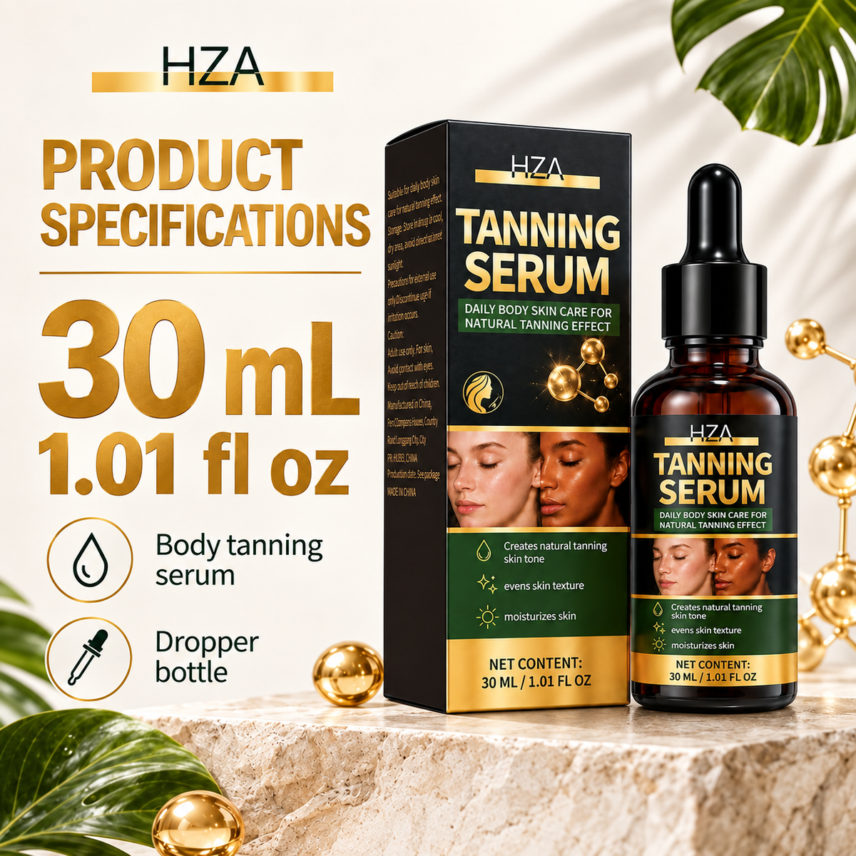 HZA Body Tanning Serum – 30 mL