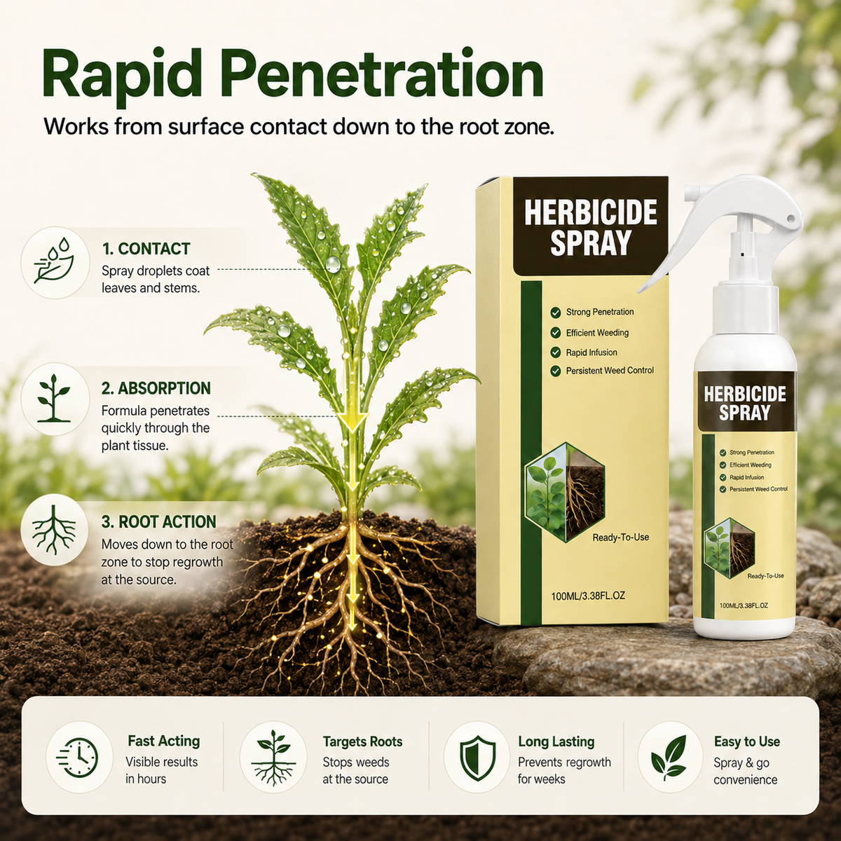 Herbicide spray feature diagram