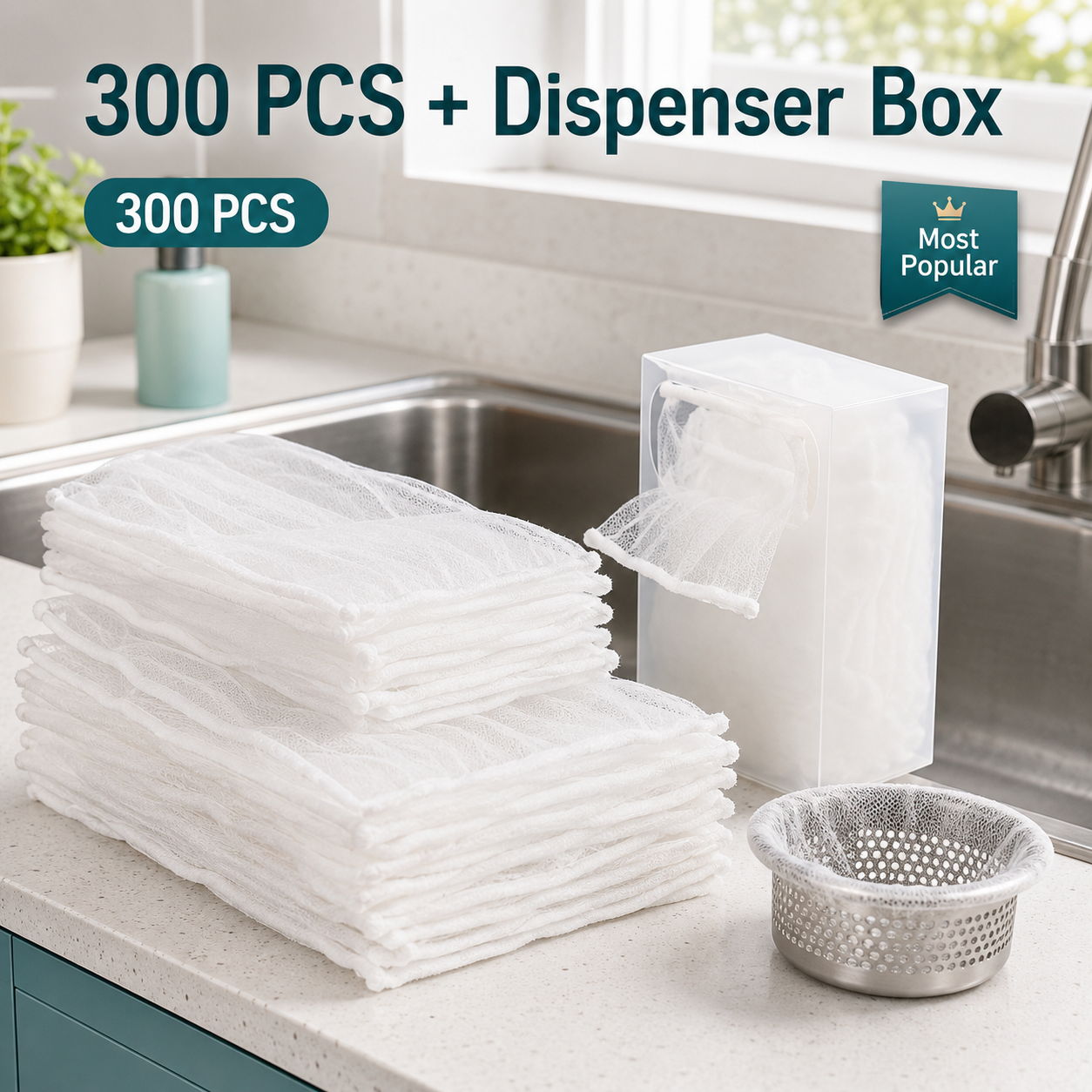 300 PCS + Dispenser Box