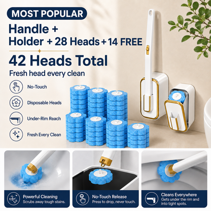 Wall-Mounted Disposable Toilet Scrubber Set