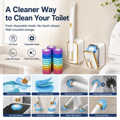 Wall-Mounted Disposable Toilet Scrubber Set