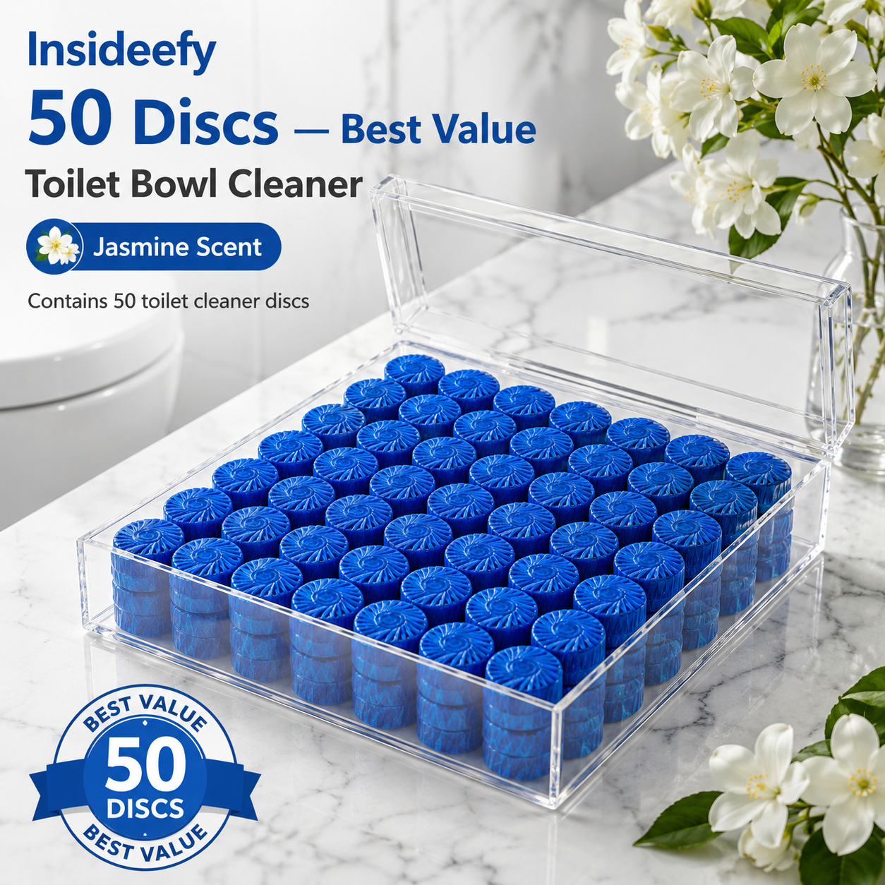 Jasmine Toilet Cleaner Tablets – Limescale & Odour Control