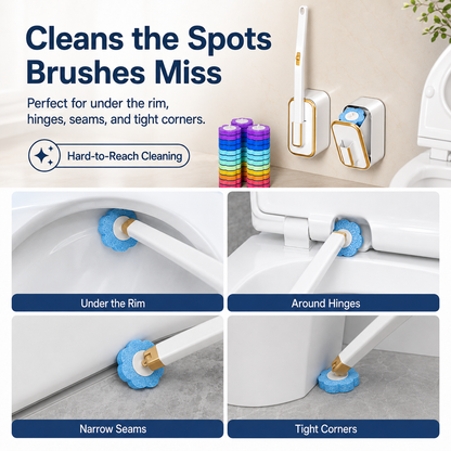 Wall-Mounted Disposable Toilet Scrubber Set