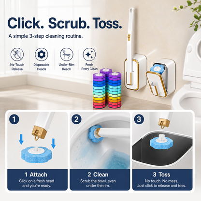 Wall-Mounted Disposable Toilet Scrubber Set