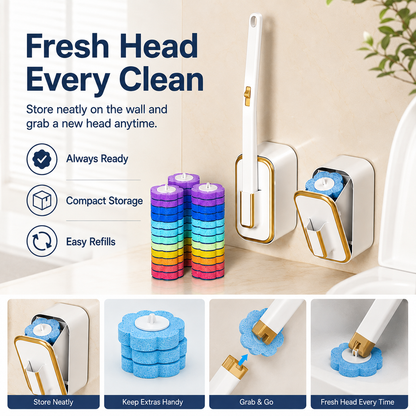 Wall-Mounted Disposable Toilet Scrubber Set