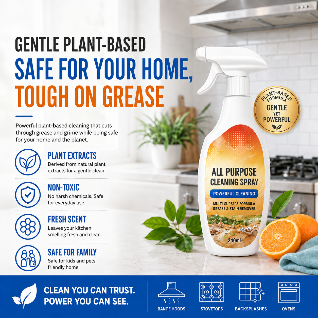 Multi-Surface Cleaning Spray | Powerful All Purpose Home Cleaner