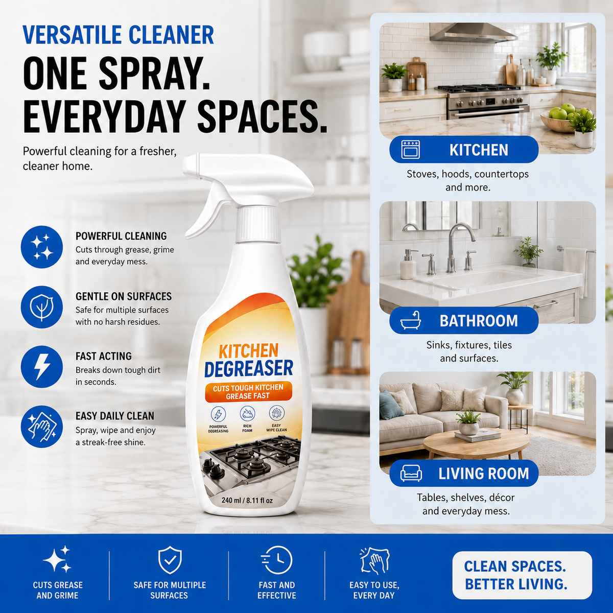 Multi-Surface Cleaning Spray | Powerful All Purpose Home Cleaner
