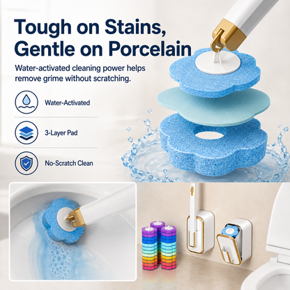 Wall-Mounted Disposable Toilet Scrubber Set
