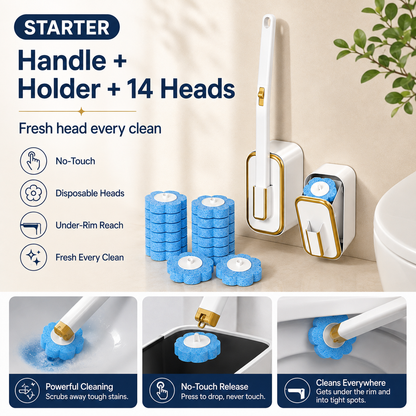 Wall-Mounted Disposable Toilet Scrubber Set