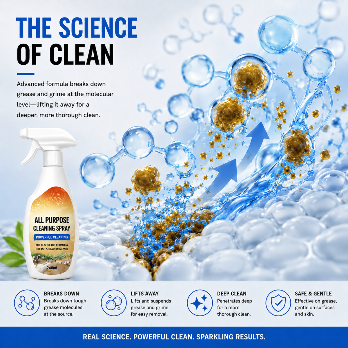 Multi-Surface Cleaning Spray | Powerful All Purpose Home Cleaner
